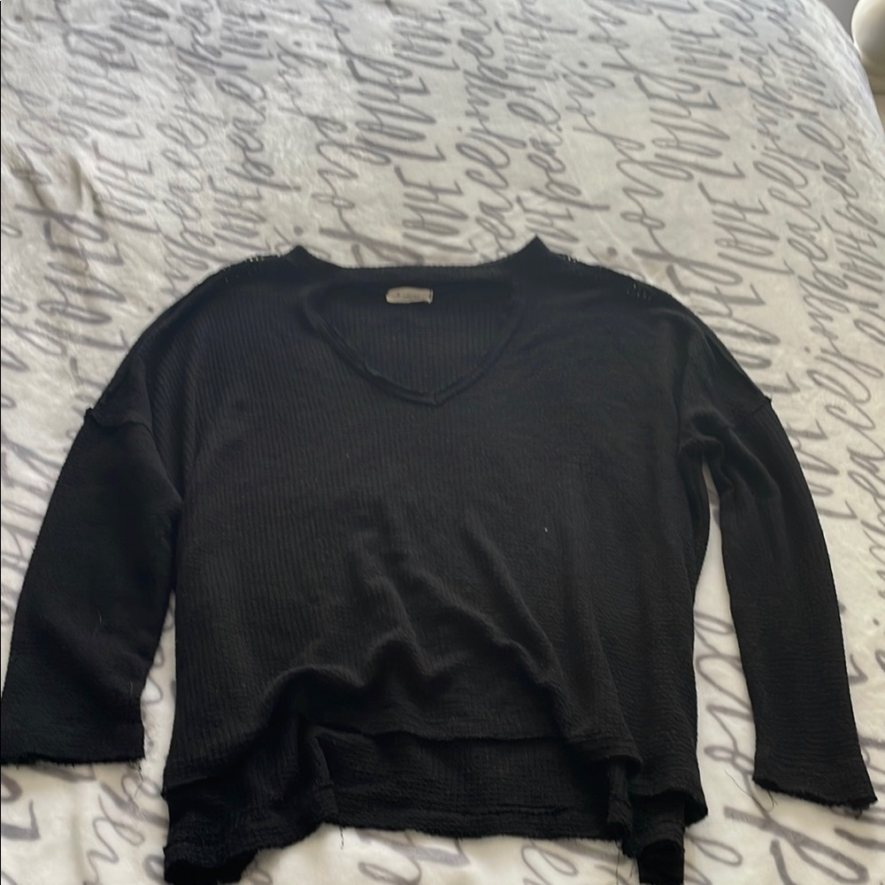 Women's Black V-Neck Sweater